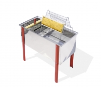 Stainless steel uncapping tray - 100 cm LG