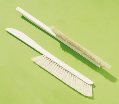Bee brush, long wooden handle and natural bristle