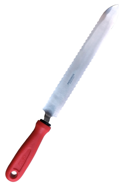 Couteau à désoperculer inox à deux tranchants dentelés 27cm