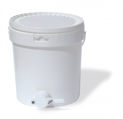 LFood-grade plastic pail, with honey gate, 25Kg capacity