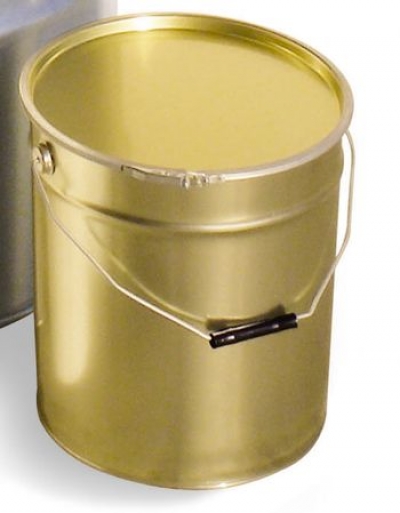 Metal bucket, conical, with inner food-grade protection and lid