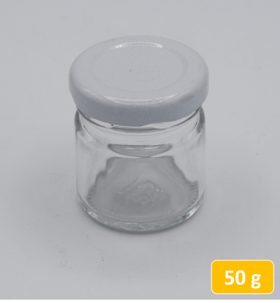 Tarro de cristal de 50 gr con tapa giratoria