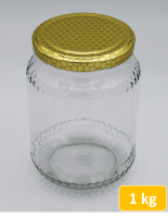 Pot en verre de 1000g de miel avec couvercle twist-off