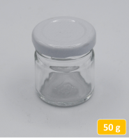 Tarro de cristal de 50 gr con tapa giratoria