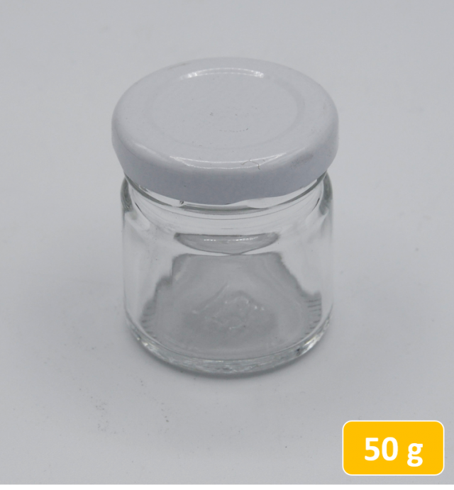 Vasetto vetro, per 50 gr con coperchio twist-off, confezionamento, prodotti
