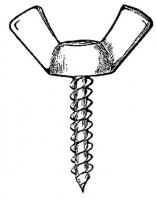 Galvanized screw with wing-nut