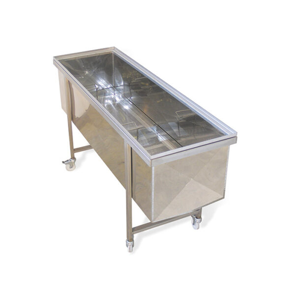 TROLLEY BARROW WITH TRAY FOR UNCAPPING MACHINE FOR LANGSTROTH 1500 MM DISPOSER.