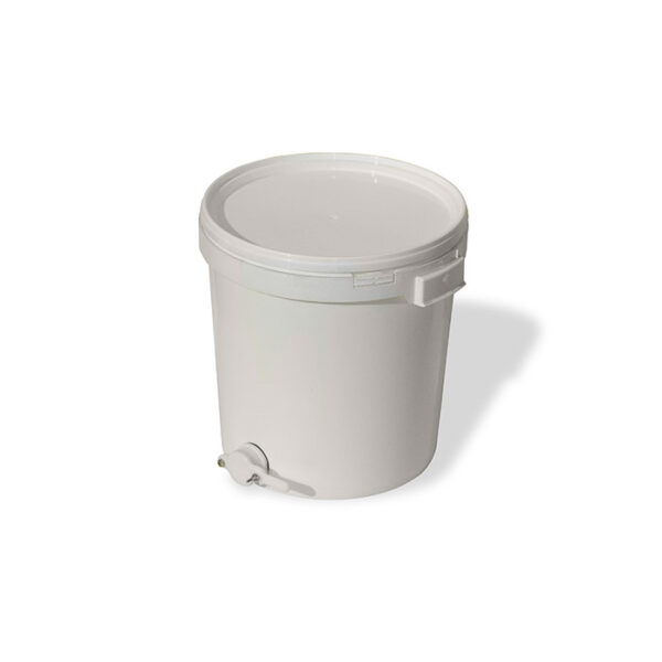 SEAU ROND PLASTIQUE pour aliments de 45 kg avec poignées.